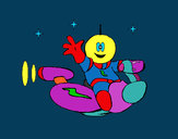 Desenho Marciano numa moto espacial pintado por ImShampoo
