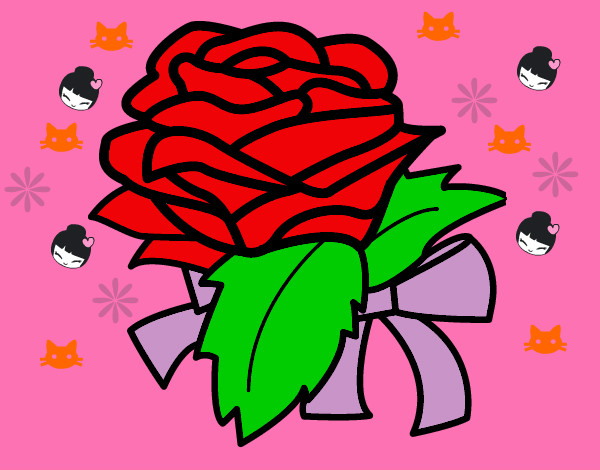 Desenho Rosa, flor pintado por kaylainecm