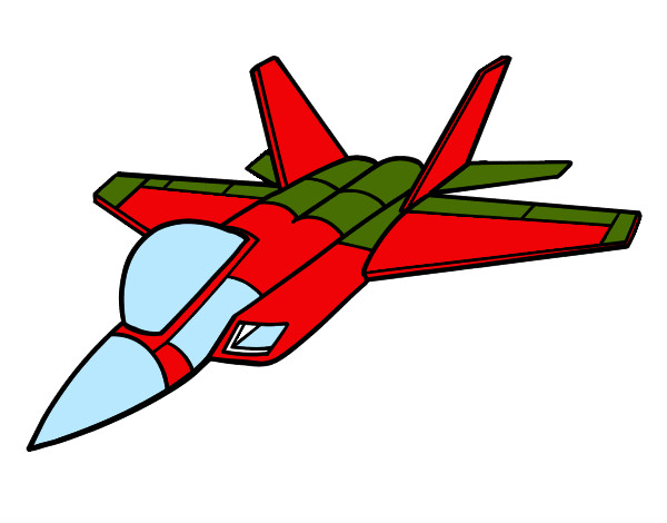 Desenho Avião caça pintado por luizinho