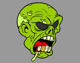 Desenho Cabeça de zombie pintado por Meucu