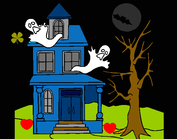Desenho Casa do terror pintado por  jujulopes