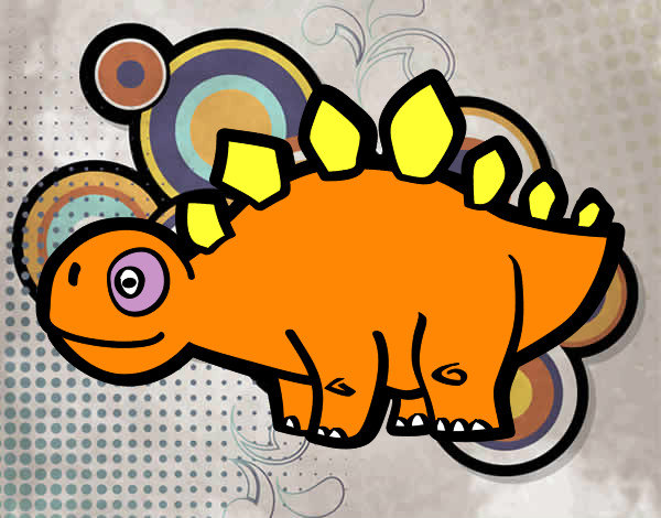 Desenho Estegossauro jovem pintado por kino2406