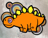 Desenho Estegossauro jovem pintado por kino2406