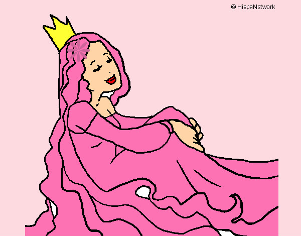 Desenho Princesa relaxada pintado por toia