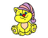 Desenho Gato com chapéu pintado por LaraCosta