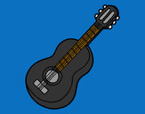Desenho Guitarra clássica pintado por MCEPF