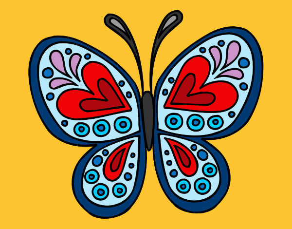 Desenho Mandala borboleta pintado por vpedagogia