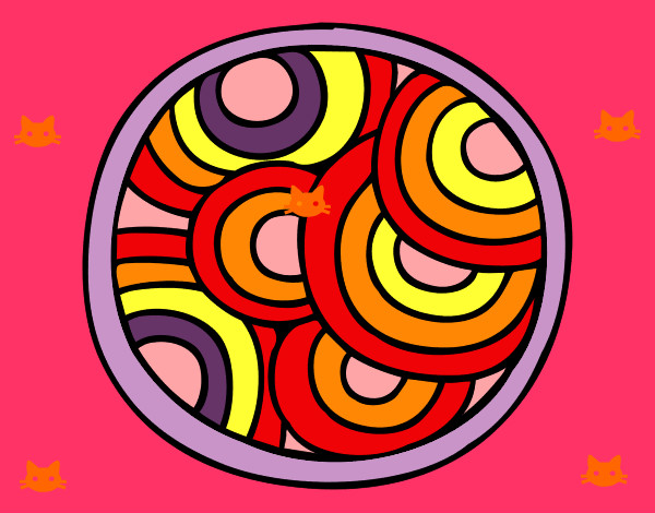 Desenho Mandala circular pintado por LaraCosta