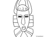 Desenho Máscara africana pintado por mascara