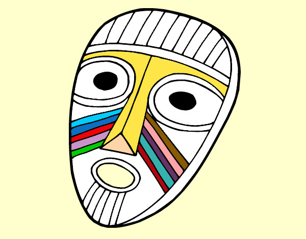 Desenho Máscara de surpresa pintado por eucileine