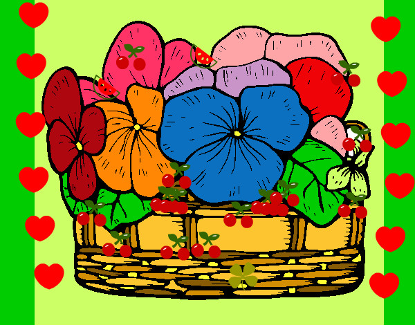 Desenho Cesta de flores 12 pintado por Amandita