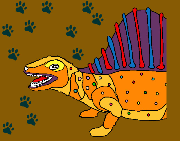 Desenho Dinossauro pintado por vito