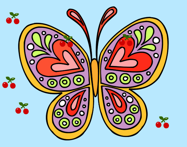 Desenho Mandala borboleta pintado por kakkak