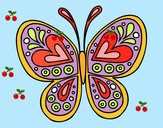 Desenho Mandala borboleta pintado por kakkak