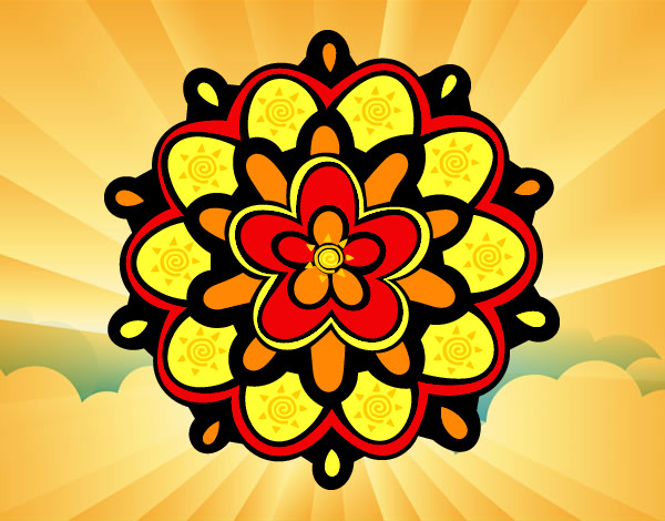 Desenho Mandala com uma flor pintado por bia573