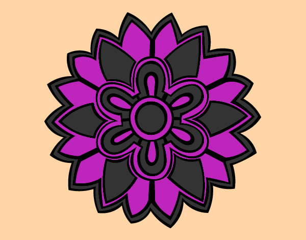 Desenho Mandala em forma flor weiss pintado por Bruaiam
