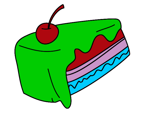 Desenho Pedaço de bolo pintado por luce