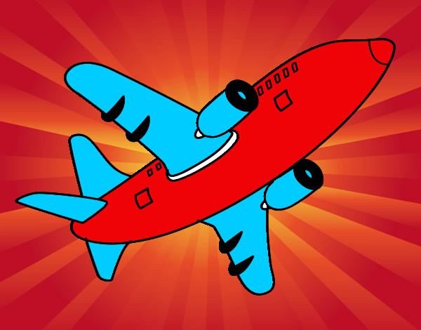 Desenho Avião a voar pintado por lucasa