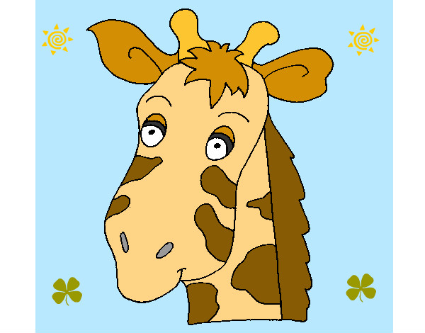 Desenho Cara de girafa pintado por Marinha