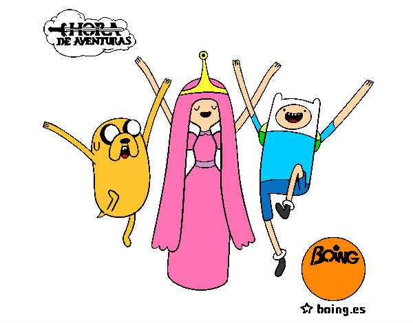 Desenho Jake, Princesa Bubblegum e Finn pintado por REXY