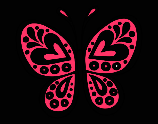 Desenho Mandala borboleta pintado por liara