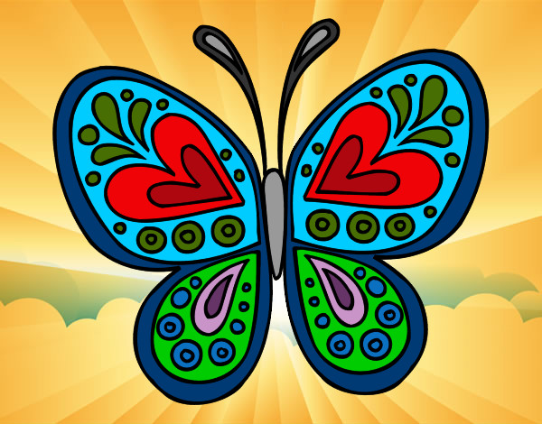 Desenho Mandala borboleta pintado por Otavioetia