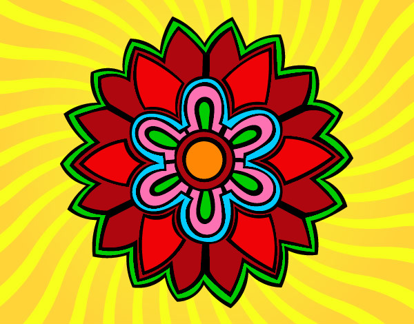 Desenho Mandala em forma flor weiss pintado por Otavioetia
