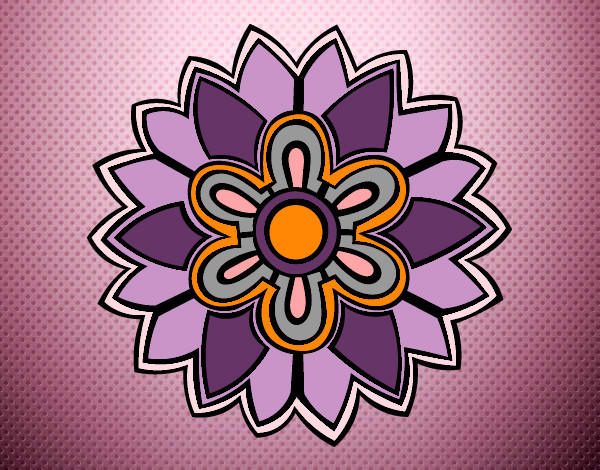 Desenho Mandala em forma flor weiss pintado por Otavioetia