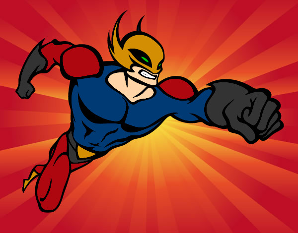 Desenho Super-herói sem uma capa pintado por Nickzinho