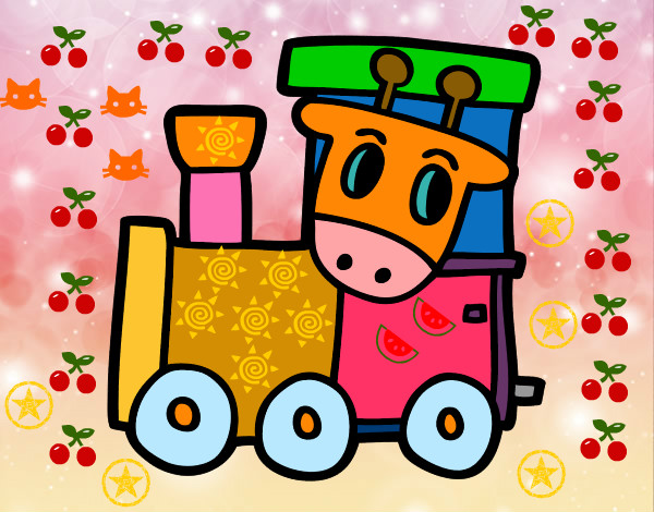 Desenho Trem com girafa pintado por Nokari