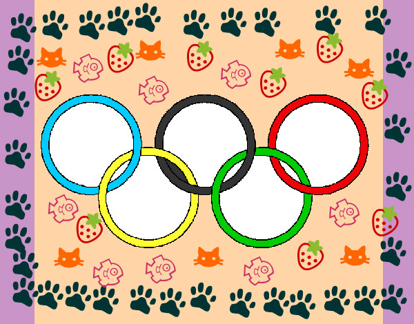 Desenho Argolas dos jogos olimpícos pintado por nubia