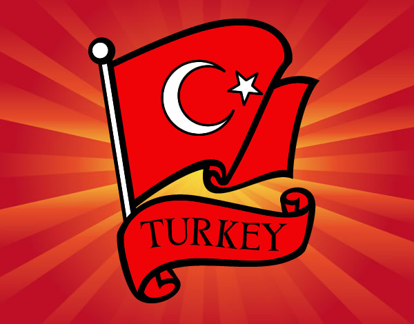 Desenho Bandeira da Turquia pintado por vito