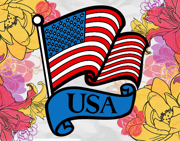 Desenho Bandeira dos Estados Unidos pintado por vito