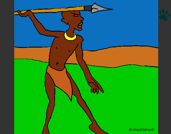 Desenho Caçador africano II pintado por ruam 