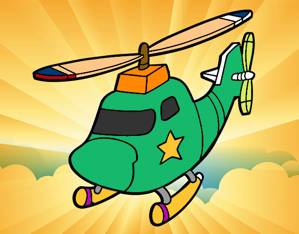 Desenho Helicoptero com uma estrela pintado por PupuBiel
