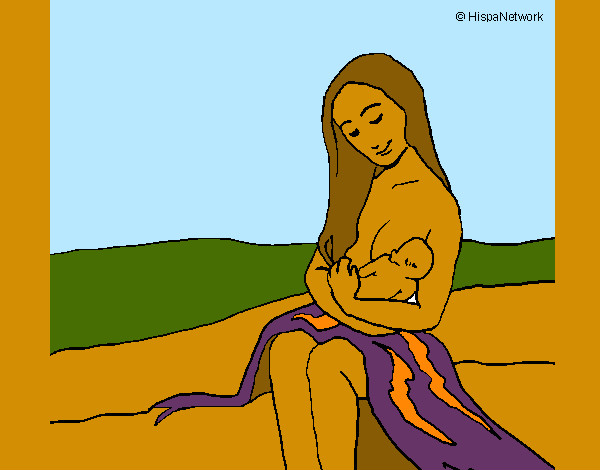 mama alimenta filho