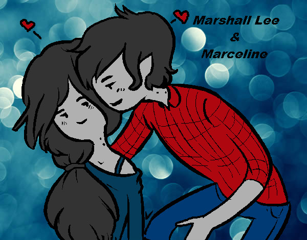 Desenho Marshall Lee e Marceline pintado por SophiaLove