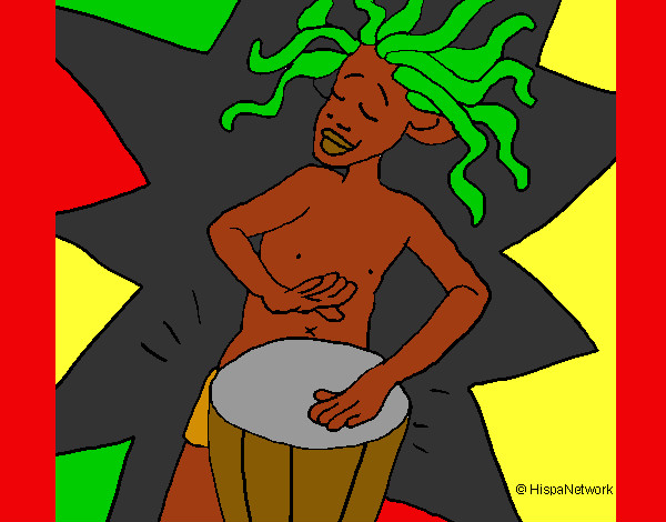 Desenho Músico africano pintado por ruam 