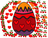 Desenho Ovo com corações pintado por lhenrique3