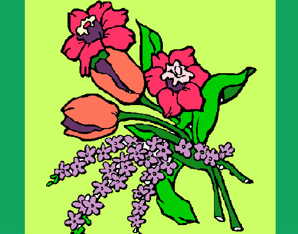 Desenho Ramo de flores pintado por Miudinha
