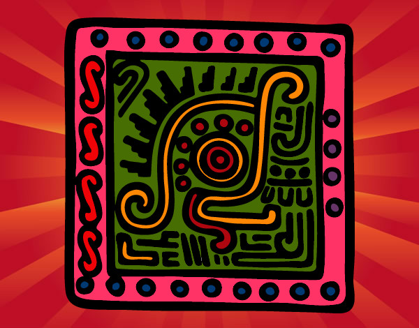 Desenho Símbolo Maia pintado por vito