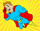 Desenho Superherói voando pintado por lhenrique3