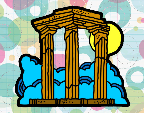 Desenho Templo de Zeus Olímpico pintado por vito