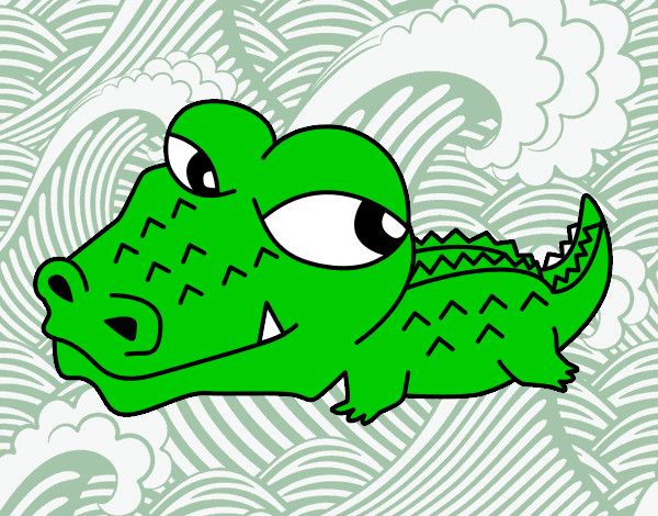 Desenho Crocodilo pequeno pintado por Julia_Otsu