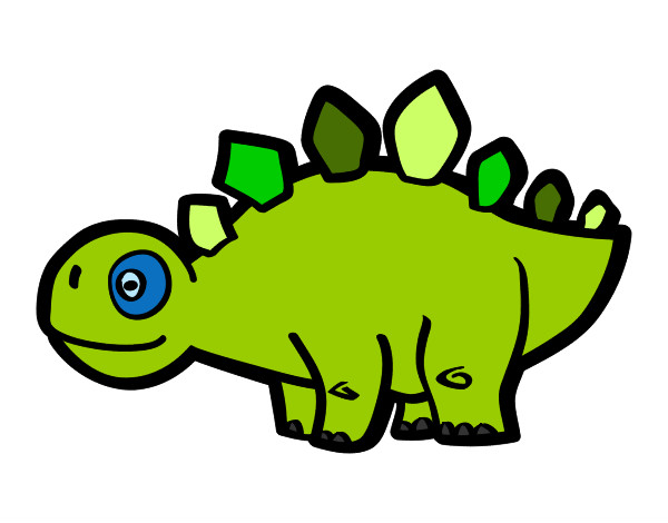 Desenho Estegossauro jovem pintado por Felipinho