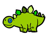 Desenho Estegossauro jovem pintado por Felipinho