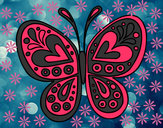 Desenho Mandala borboleta pintado por gabimcflor