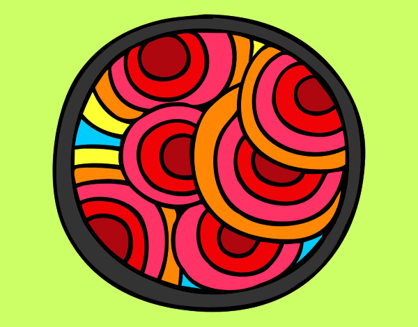 Desenho Mandala circular pintado por Bertha