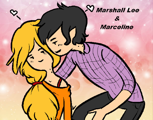 Desenho Marshall Lee e Marceline pintado por ALBENISE