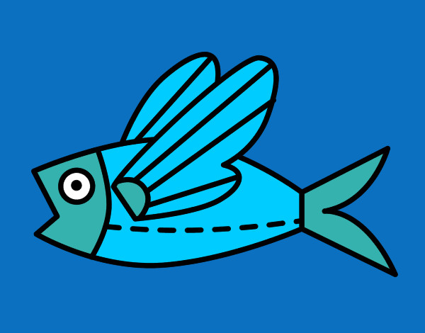Desenho Peixe voador pintado por Bertha